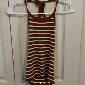 Brown and white striped halter